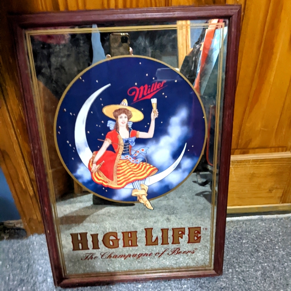 High life witch mirror man cave woman cave bar